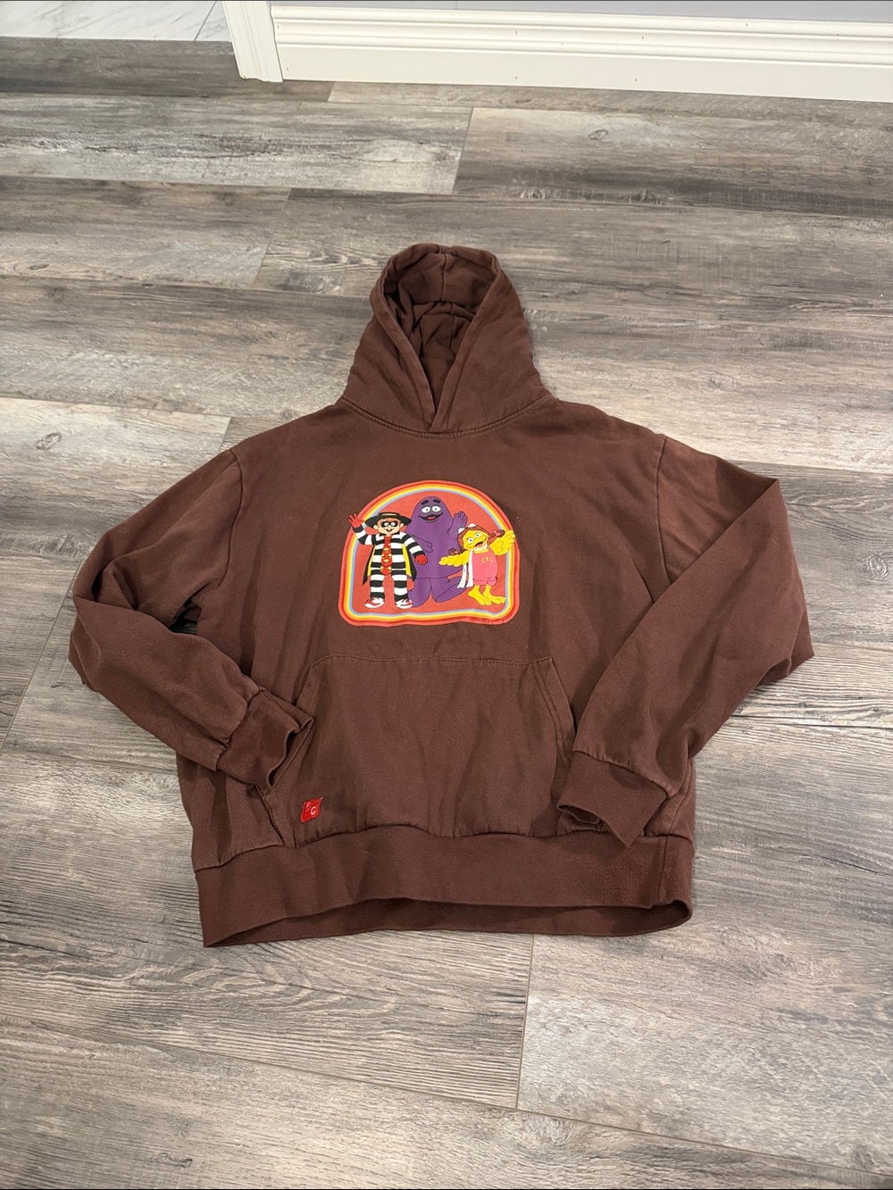 McDonald's Brown Crewneck Hoodie with Retro Characters